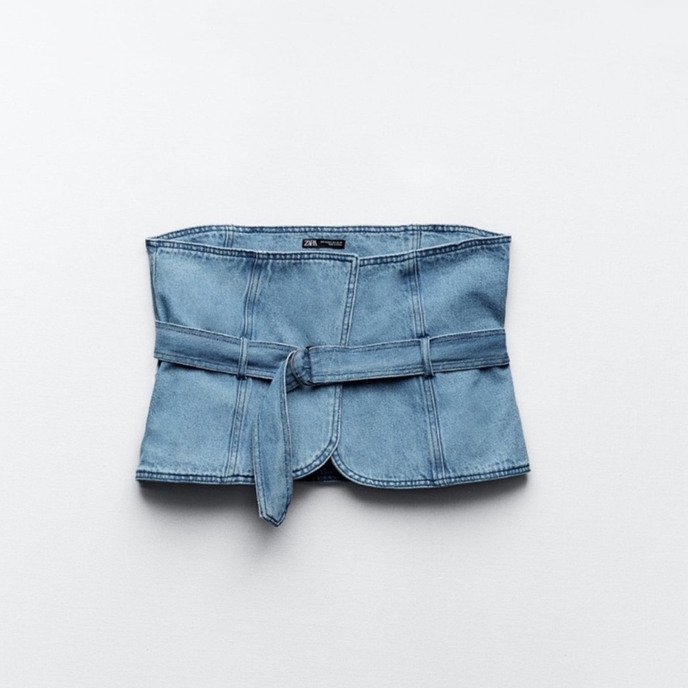 Zara Light Blue Denim Waist Belt